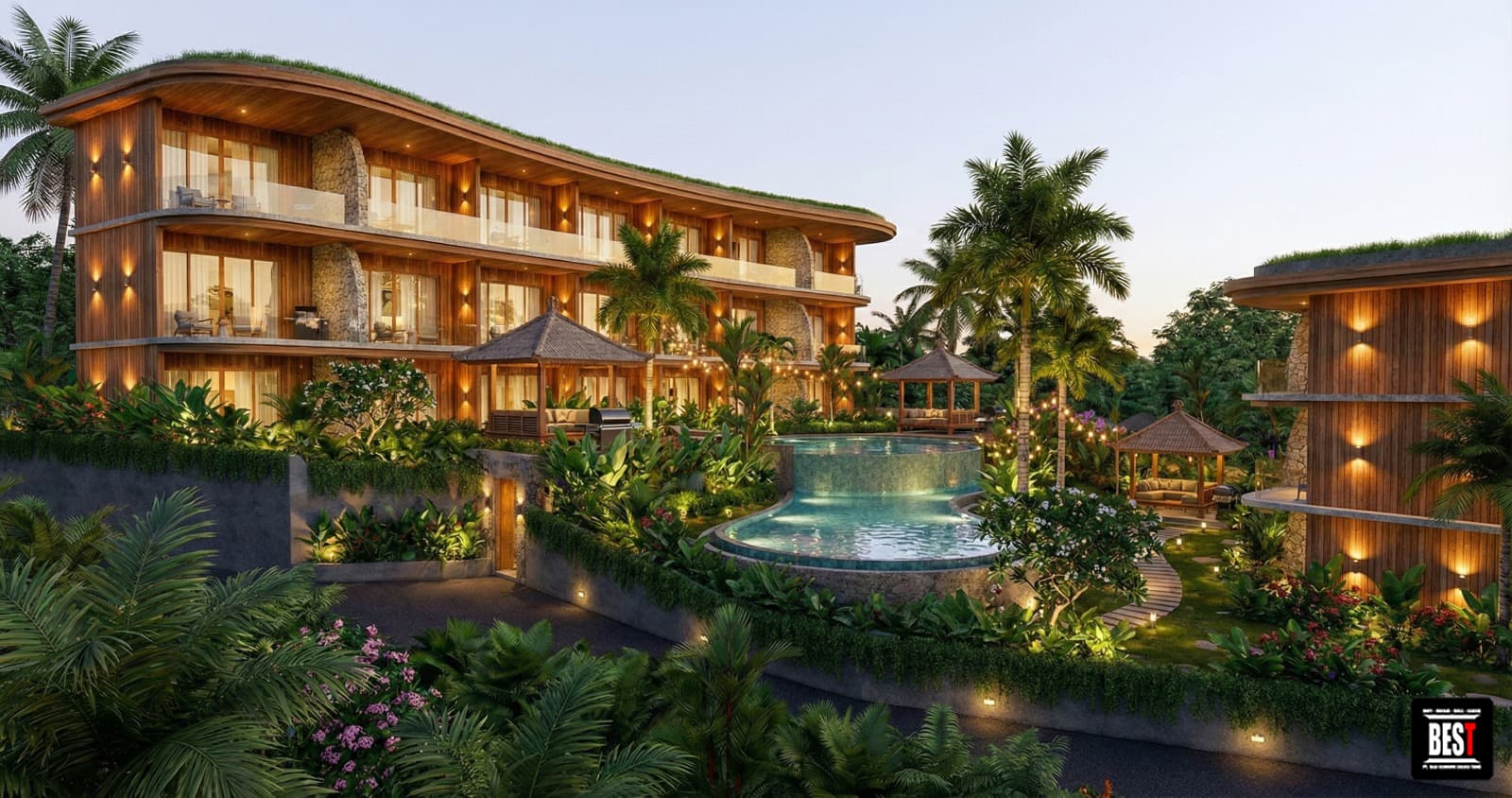 Hillside Eco Residences, Biophilic apartments in Bali · hillside jungle