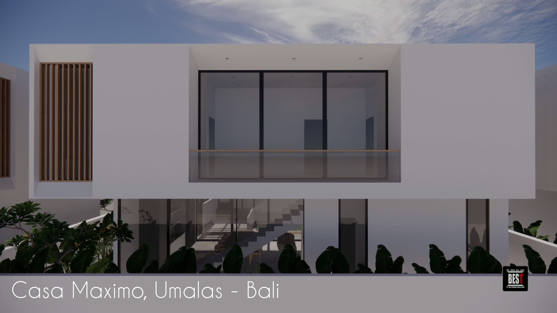 Exterior render of Casa Maximo in Umalas, Bali